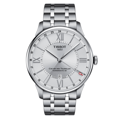 Tissot Chemin Des Tourelles Powermatic 80 GMT 42 Stainless Steel / Silver / Bracelet